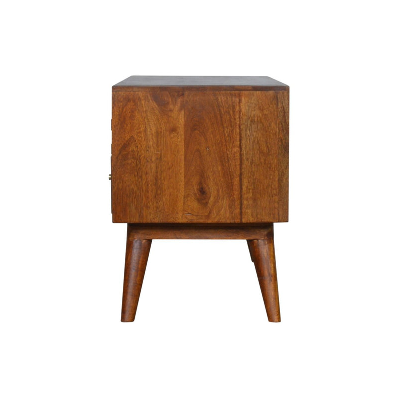 Tile Carved Chestnut TV Stand