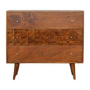 Tile Carved Chestnut Chest