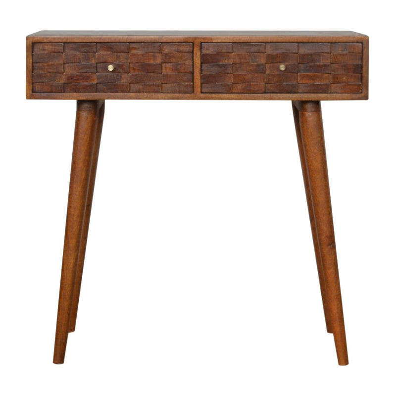 Tile Carve Chestnut Console Table