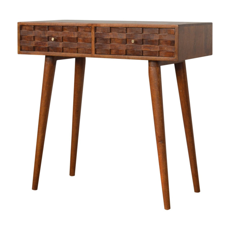 Tile Carve Chestnut Console Table