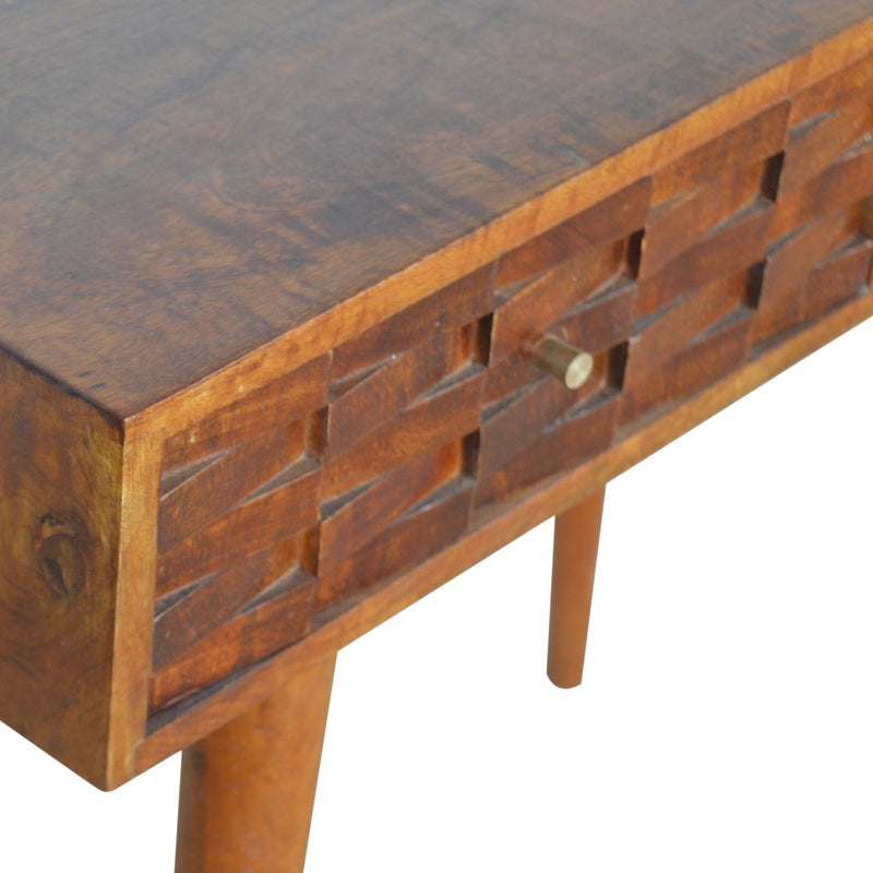 Tile Carve Chestnut Console Table