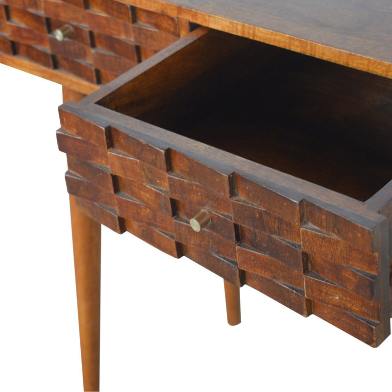 Tile Carve Chestnut Console Table