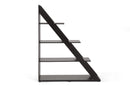Edmond Diagonally Designed Dark Brown Modern Shelving Unit Baxton
