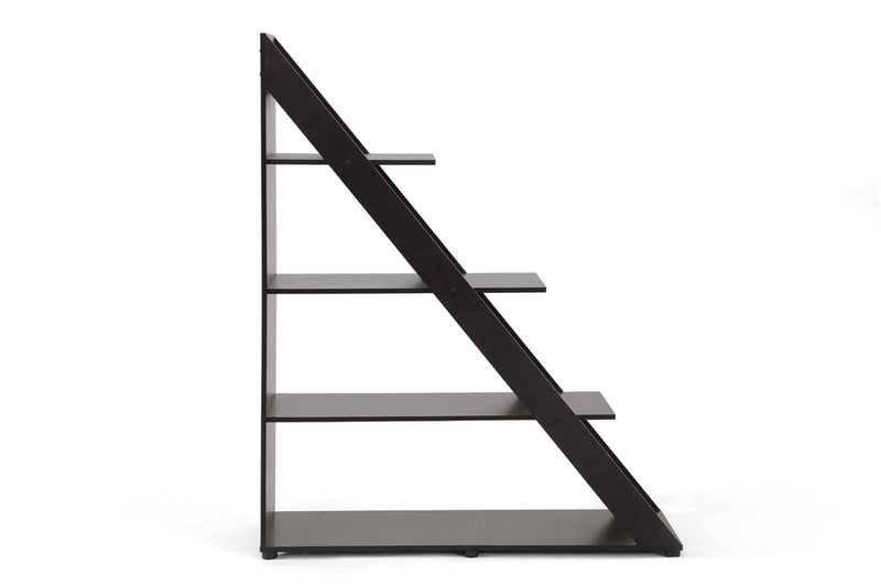 Edmond Diagonally Designed Dark Brown Modern Shelving Unit