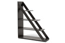 Edmond Diagonally Designed Dark Brown Modern Shelving Unit Baxton