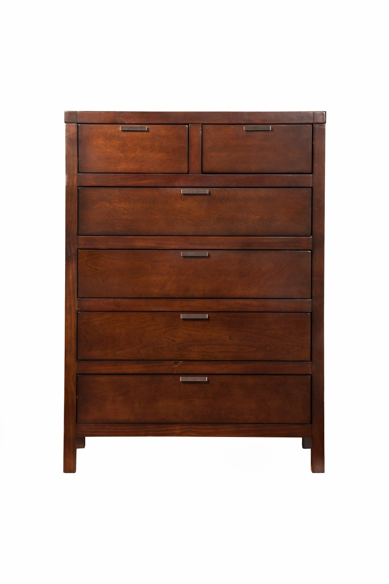 Lorraine 6 Drawer  & 1 Open Shelf Chest, Cappuccino Alpine