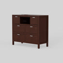 Lorraine 6 Drawers & 1 Open Shelf Media Chest, Cappuccino Alpine