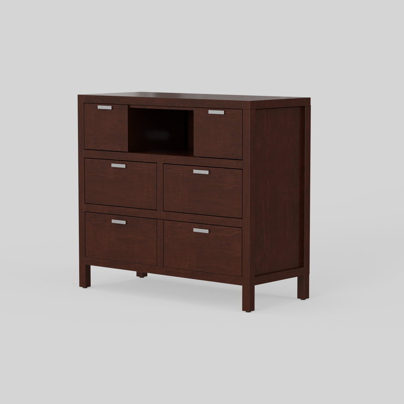 Lorraine 6 Drawers & 1 Open Shelf Media Chest, Cappuccino