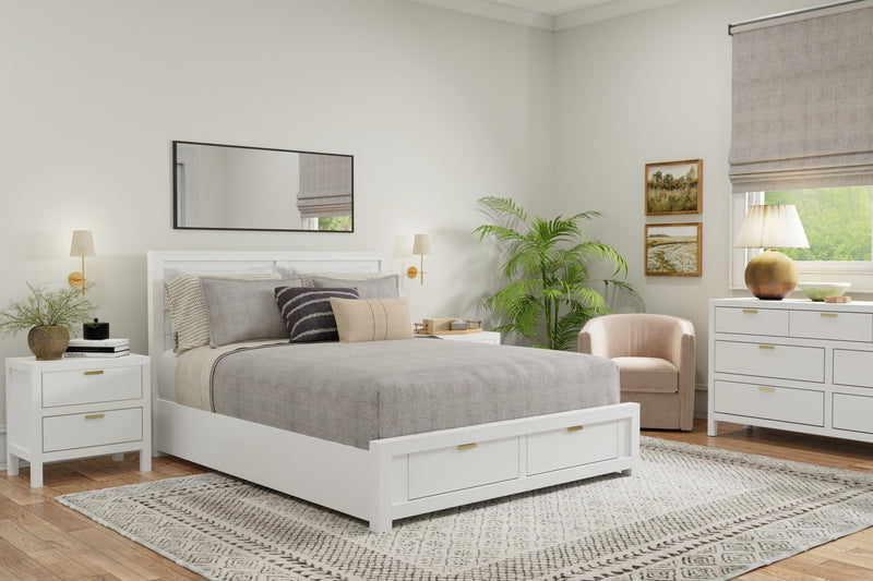 Lorraine California King Storage Bed, White