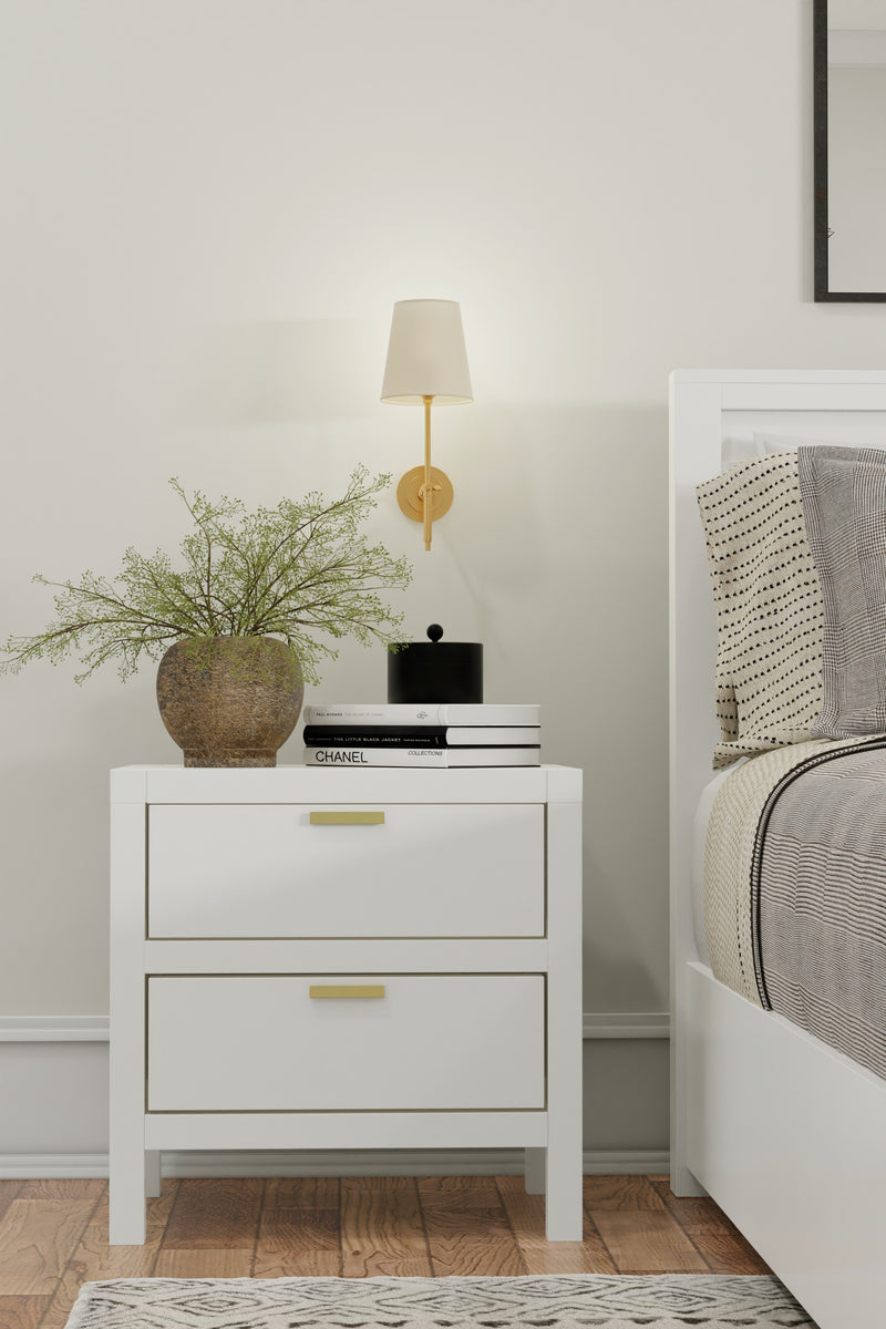 Lorraine 2 Drawer Nightstand, White