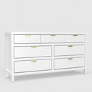 Lorraine 7 Drawer Dresser, White Alpine