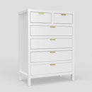 Lorraine 6 Drawer Chest, White Alpine