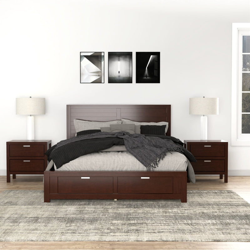 Lorraine Eastern King Storage Bed, Cappuccino Alpine