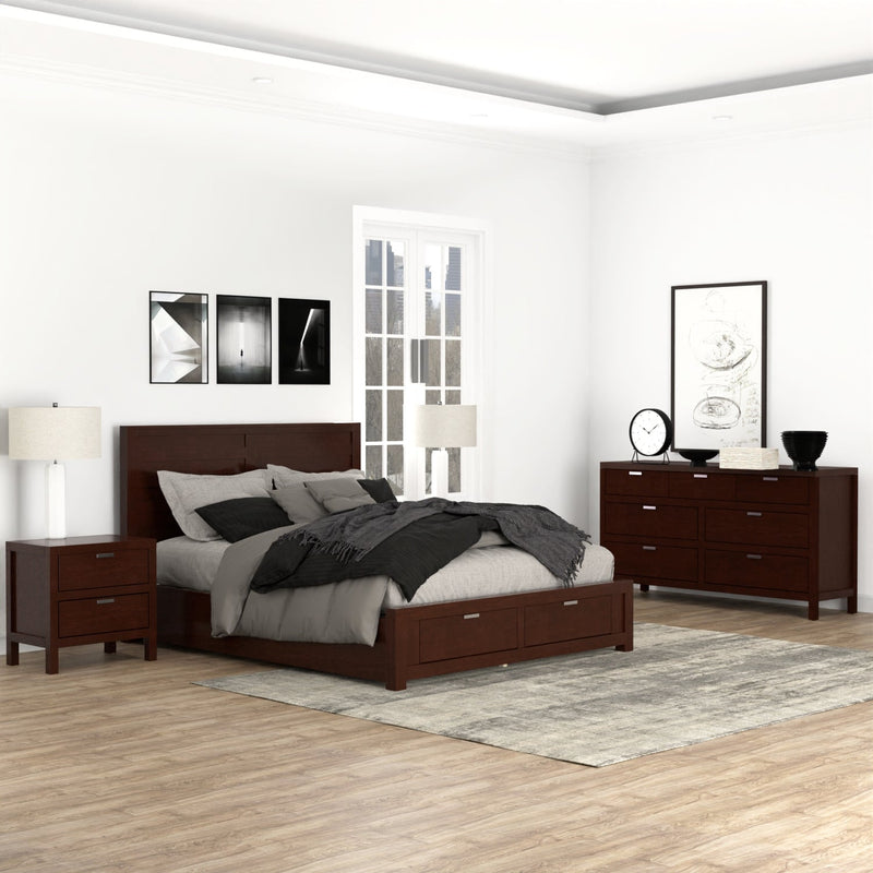 Lorraine Eastern King Storage Bed, Cappuccino Alpine
