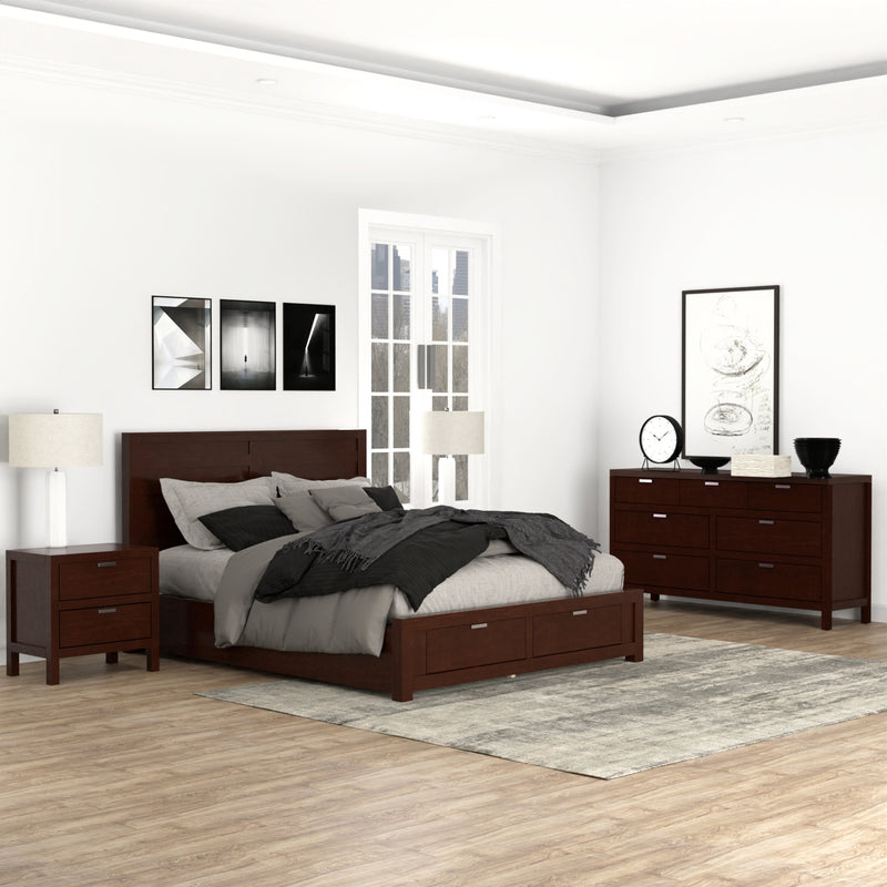 Lorraine Eastern King Storage Bed, Cappuccino