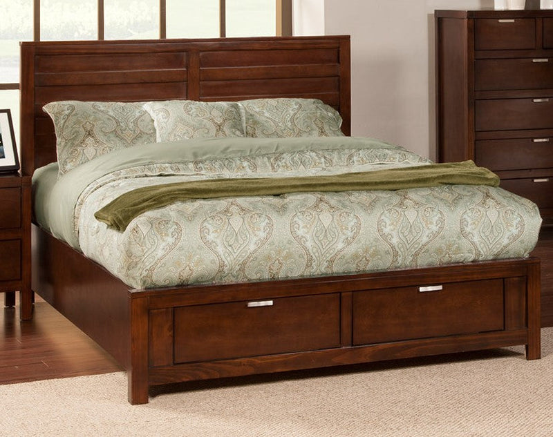 Lorraine Eastern King Storage Bed, Cappuccino Alpine
