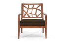 Jessie Modern Lounge Chair w/Dark Brown Twill Fabric Seat Baxton