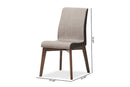 Sariah Beige and Brown Fabric Dining Chair (Set of 2) Baxton