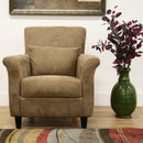 Naila Tan Microfiber Club Chair w/Accent Pillow Baxton