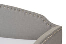 Aubrianne Gray Fabric Arched Back Sofa Twin Daybed w/Roll-Out Trundle Baxton