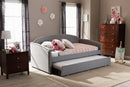 Aubrianne Gray Fabric Arched Back Sofa Twin Daybed w/Roll-Out Trundle Baxton