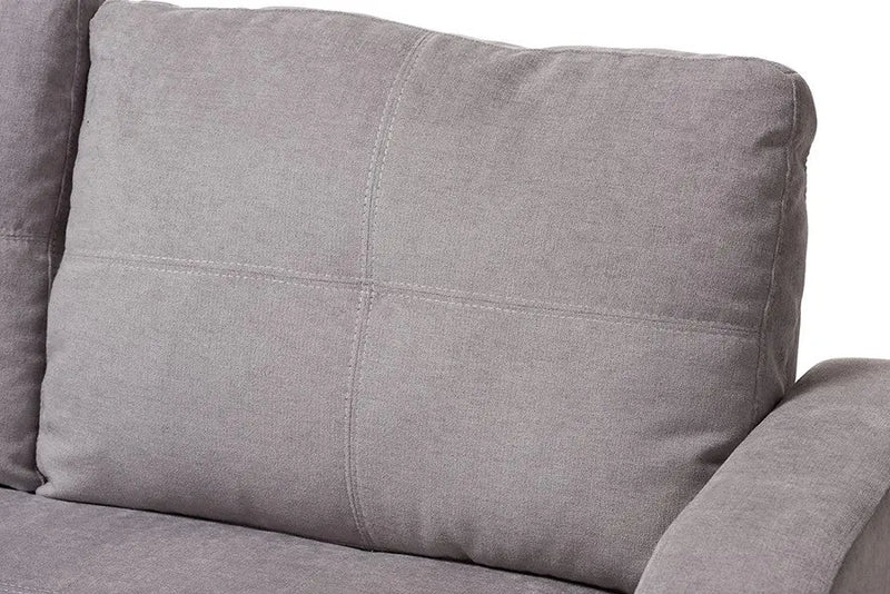 Lianna Light Grey Fabric Upholstered Sectional Sofa w/Storage Chaise iHome Studio