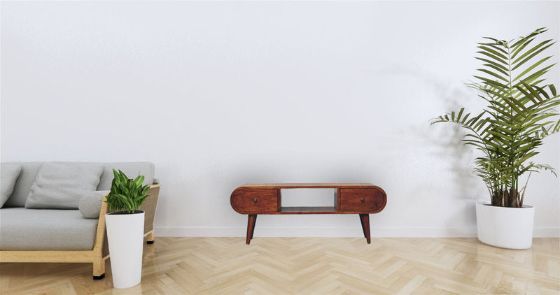 Chestnut Circular TV Unit Artisan
