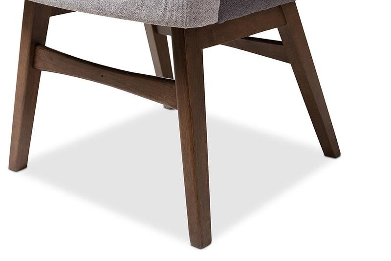 Sunna Two-Tone Gray Fabric Armchair (Set of 2) Baxton