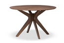 Sunna Walnut Wood 47-Inch Round Dining Table Baxton