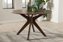 Sunna Walnut Wood 47-Inch Round Dining Table Baxton