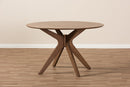 Sunna Walnut Wood 47-Inch Round Dining Table Baxton