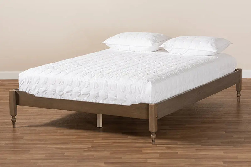 Naomi Weathered Gray Oak Wood Platform Bed (Queen) iHome Studio