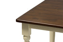 Seranay Cottage Buttermilk and "Cherry" Brown Dining Table Baxton