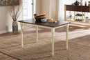 Seranay Cottage Buttermilk and "Cherry" Brown Dining Table Baxton