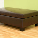 Camden Dark Brown Leather Storage Ottoman Baxton