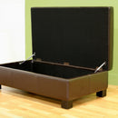 Camden Dark Brown Leather Storage Ottoman Baxton