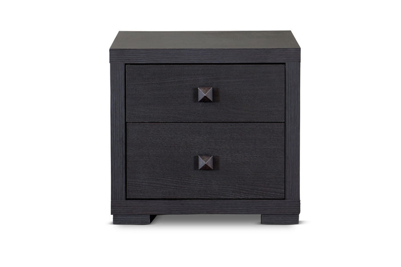 Farica Silverstone Modern Nightstand, 2-Drawers