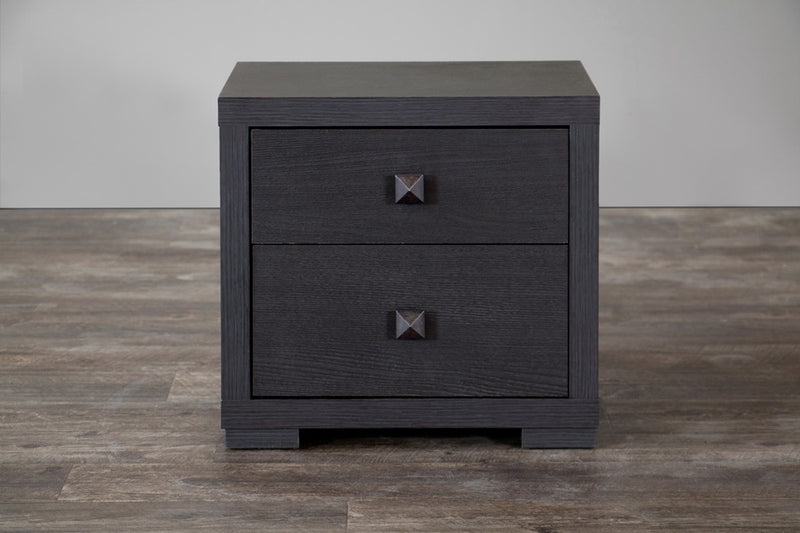 Farica Silverstone Modern Nightstand, 2-Drawers