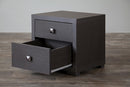 Farica Silverstone Modern Nightstand, 2-Drawers Baxton