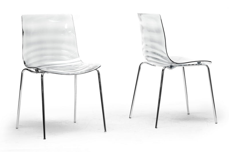 Lene Clear Plastic Modern Dining Chair (Set of 2)