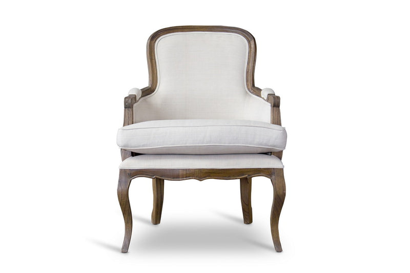 Seranay Traditional French Accent Chair-Ash, Beige