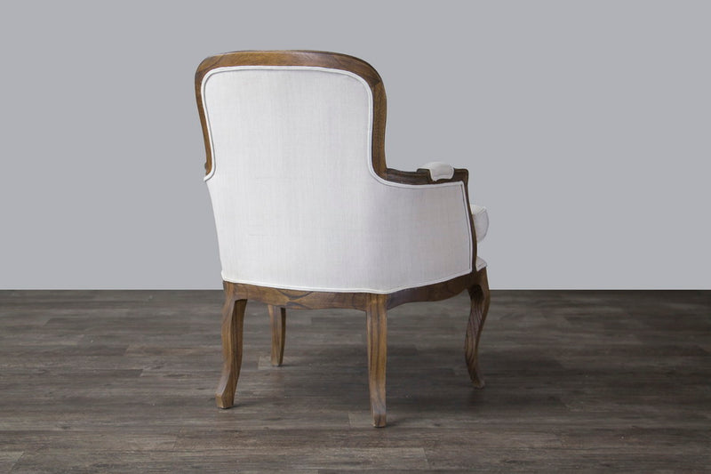 Seranay Traditional French Accent Chair-Ash, Beige