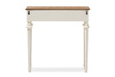 Gosford Weathered Oak and White Wash Distressed Two-Tone Console Table Baxton