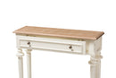 Gosford Weathered Oak and White Wash Distressed Two-Tone Console Table Baxton