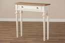 Gosford Weathered Oak and White Wash Distressed Two-Tone Console Table Baxton