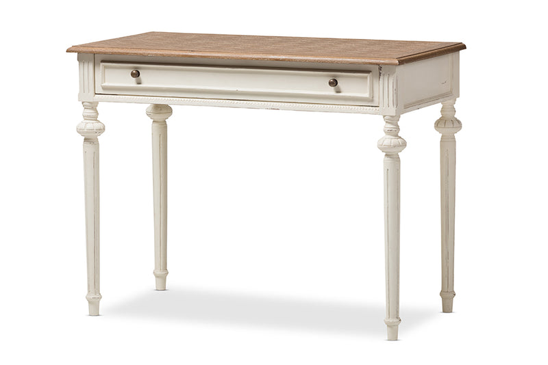 Gosford French Provincial Weathered Oak and Whitewash Writing Desk