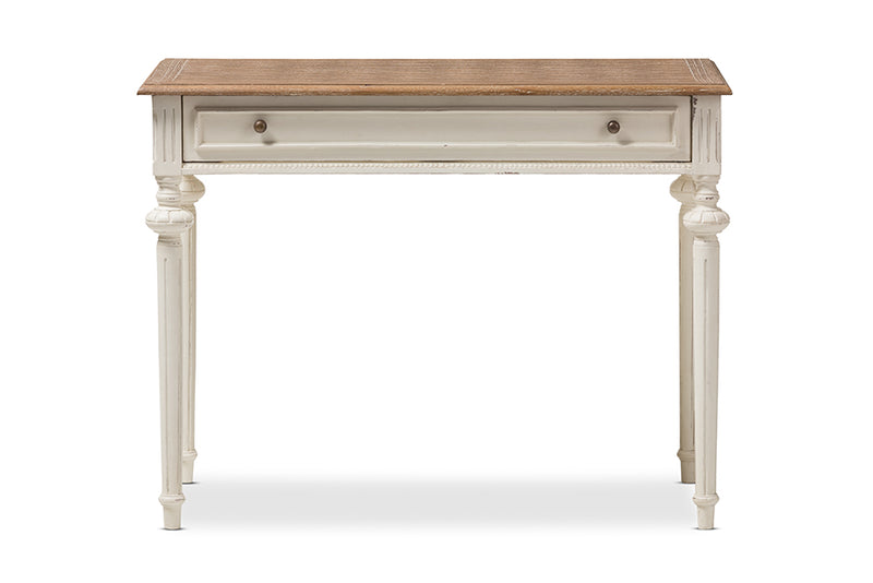 Gosford French Provincial Weathered Oak and Whitewash Writing Desk