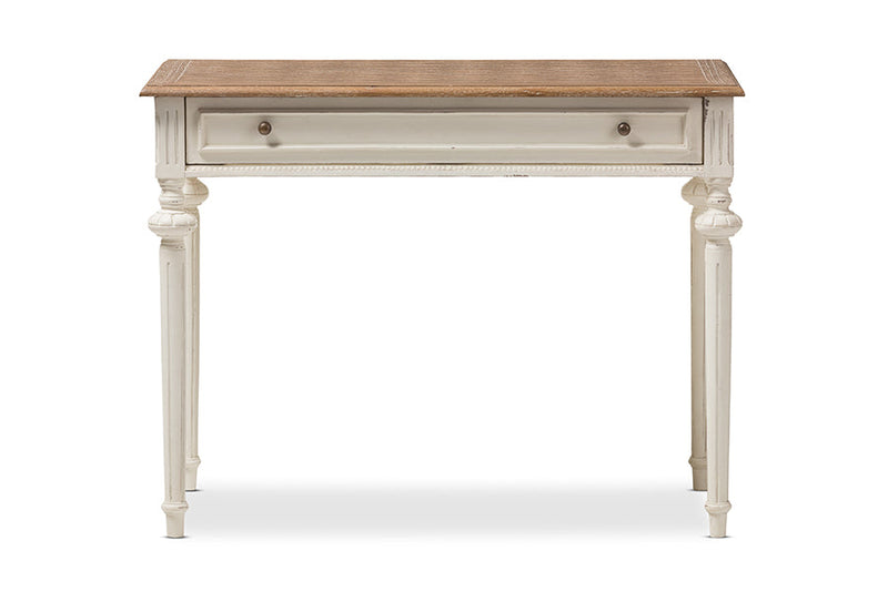 Gosford Weathered Oak and Whitewash Writing Desk Baxton