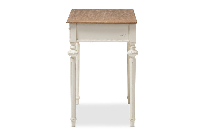 Gosford Weathered Oak and Whitewash Writing Desk Baxton