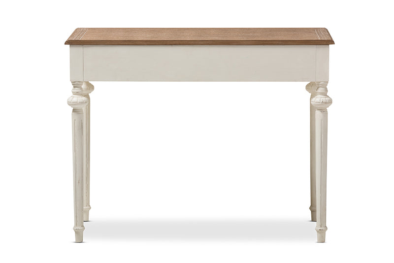 Gosford French Provincial Weathered Oak and Whitewash Writing Desk